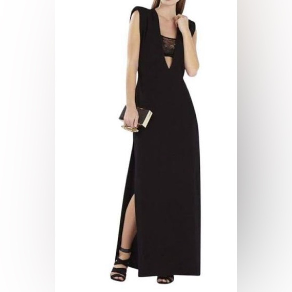 Devyn Plunging V-Neck Bandeau Detail Dress - Size 6